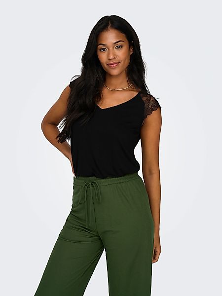 ONLY V-Shirt "ONLPETRA S/S LACE MIX TOP CS JRS" günstig online kaufen