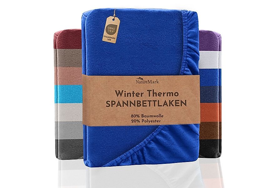 NatureMark Spannbettlaken Winter Thermo Fleece Spannbetttuch, 80% Baumwolle günstig online kaufen