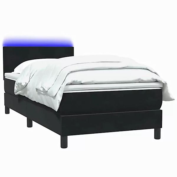 vidaXL Bett Boxspringbett mit Matratze Schwarz 90x210 cm Samt günstig online kaufen