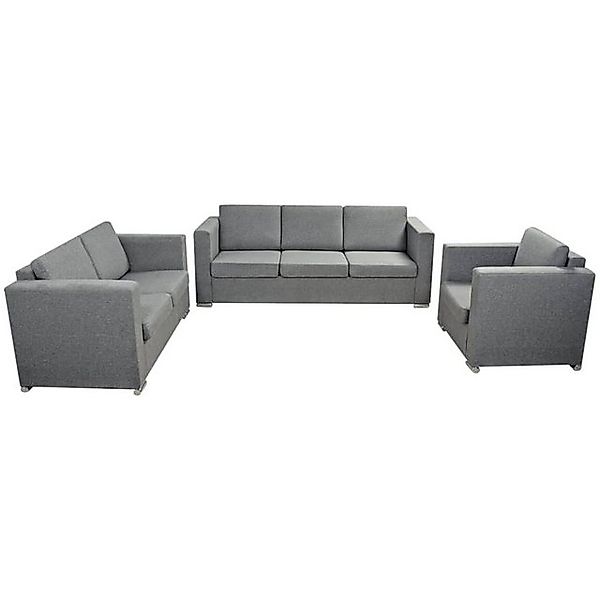 vidaXL Sofa, Dreiteilige Sofagarnitur Stoff Hellgrau günstig online kaufen
