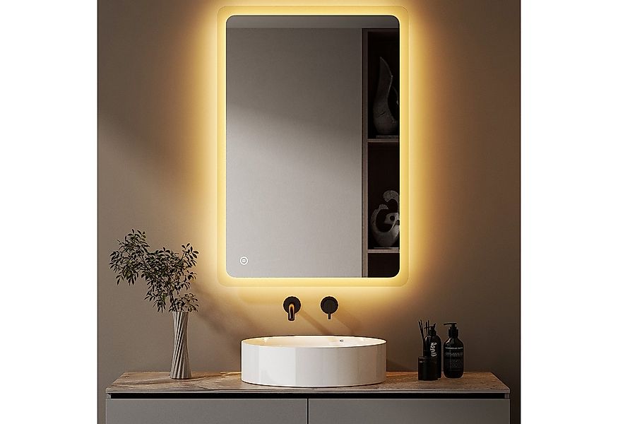 WDWRITTI Badspiegel Badezimmerspiegel mit Beleuchtung Wandspiegel Led Touch günstig online kaufen