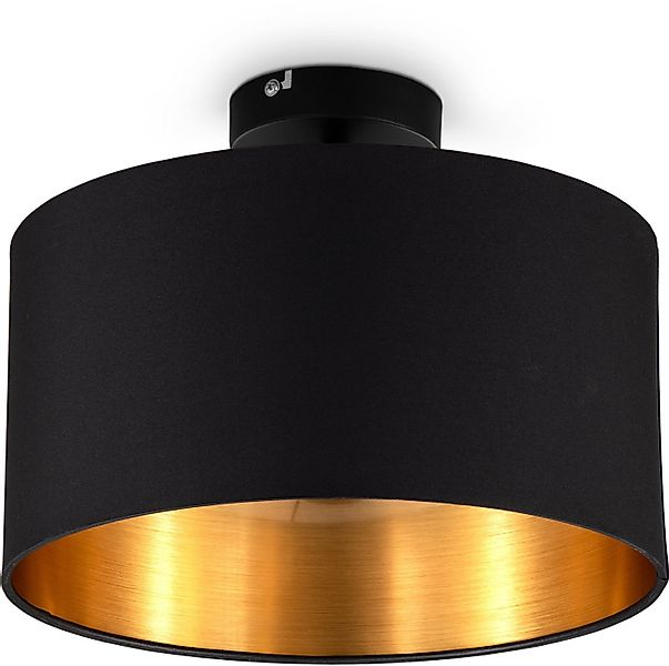 B.K.Licht Deckenleuchte BK_SD1420 Deckenlampe, mit Stoffschirm, Ø30cm, Schw günstig online kaufen
