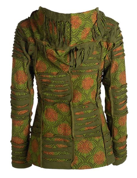 Vishes Kapuzensweatjacke Damen Patchwork Jacke Blumen-Sweatjacke günstig online kaufen