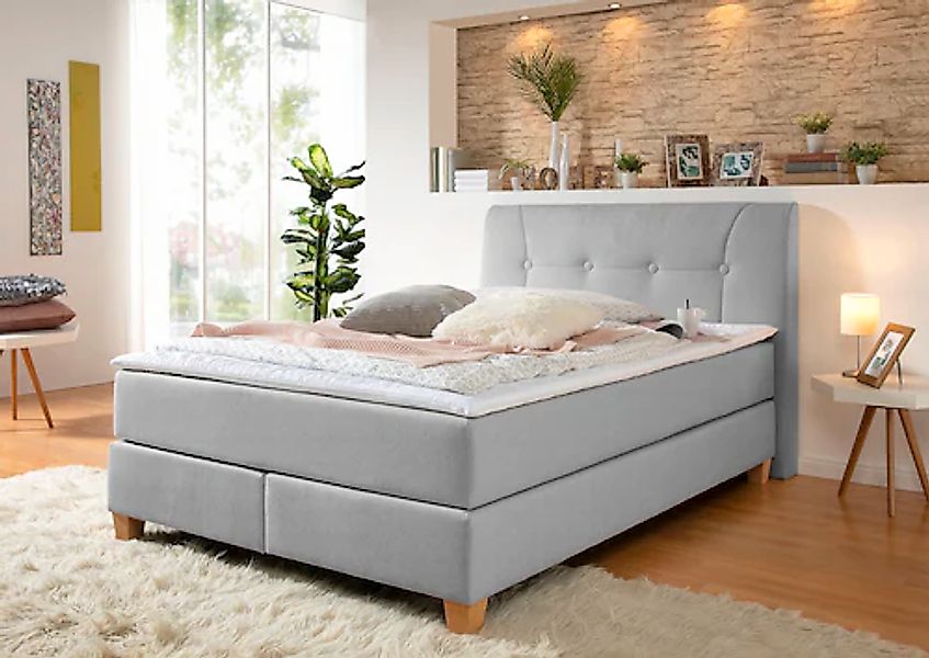 Home affaire Boxspringbett "Calloway" inkl. Topper, XXL-Ausführung, in 4 Fa günstig online kaufen