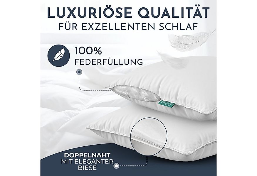 KNERST Federkopfkissen Federkopfkissen - Kopfkissen Feder 80x80, 40x80, Fül günstig online kaufen