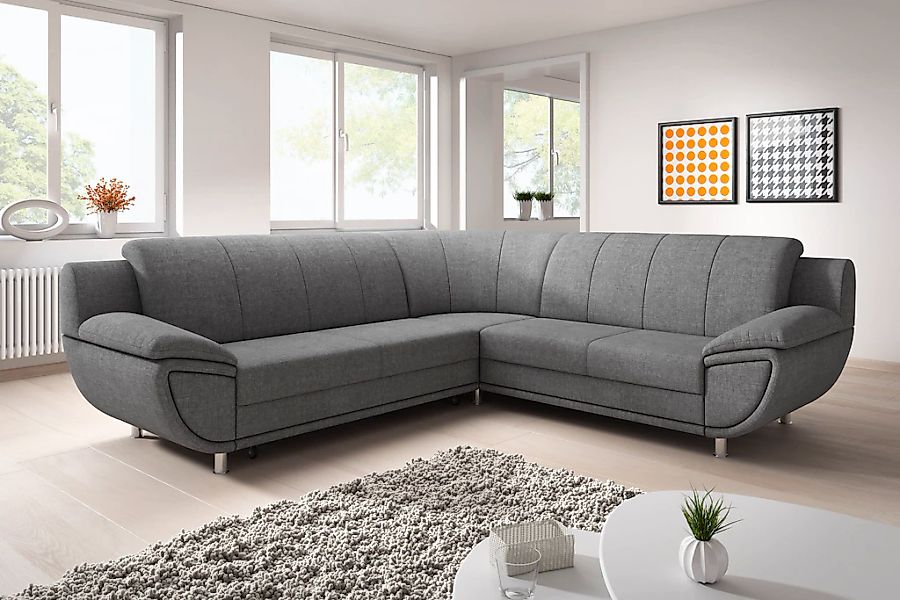 TRENDMANUFAKTUR Ecksofa "Rondo II, zeitlos & elegant, bequeme Armlehnen, L- günstig online kaufen