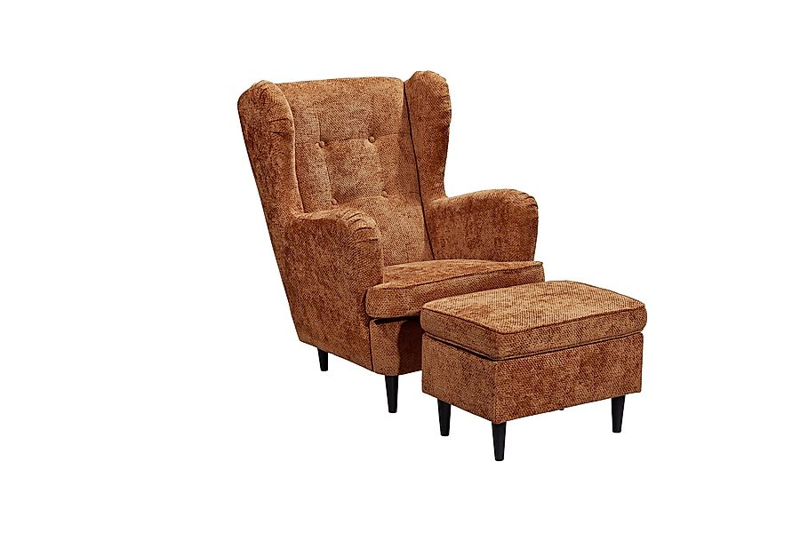 Black Red White Polsterhocker Hocker OSKAR günstig online kaufen