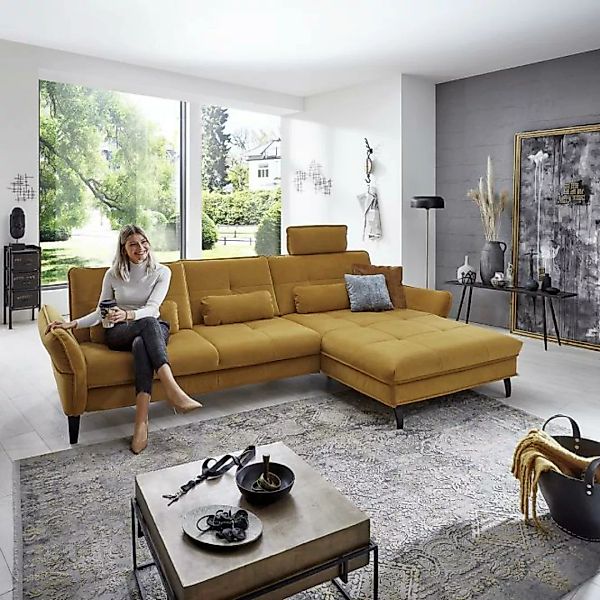 Sofa L Form Gelb 298 x 179 cm Key West günstig online kaufen