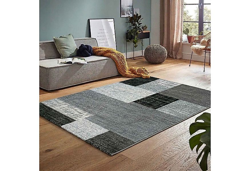 Vimoda Teppich Wohnzimmer Klassisch Karo- kariert Design, Rechteckig, Höhe: günstig online kaufen