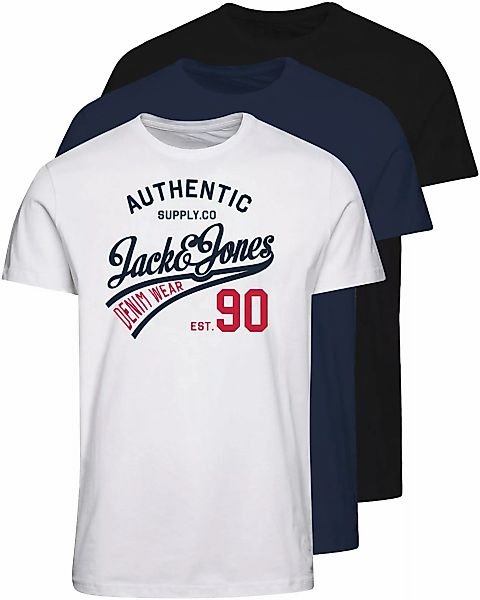 Jack & Jones Herren Rundhals T-Shirt JJETHAN 3er PACK - Regular Fit günstig online kaufen