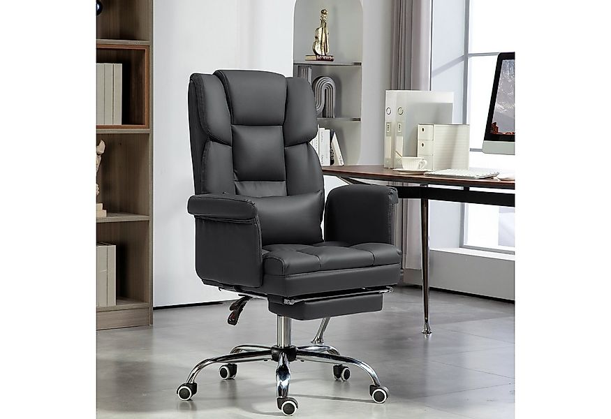 HOMCOM Schreibtischstuhl Ergonomisch Bürostuhl mit Liegefunktion, Lendenkis günstig online kaufen