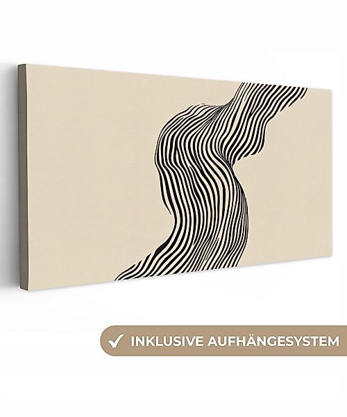 OneMillionCanvasses® Leinwandbild Panorama Gewellt - Linien günstig online kaufen