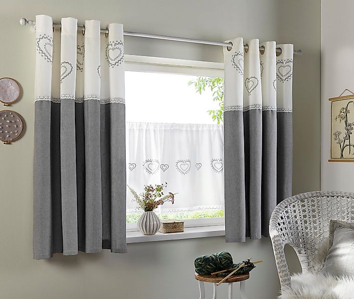OTTO home Scheibengardine Louis (1 St), Stangendurchzug, halbtransparent, h günstig online kaufen