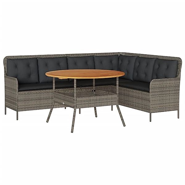 vidaXL 2-Tlg Garten-Sofagarnitur mit Auflagen Poly Rattan Grau 3262092 günstig online kaufen