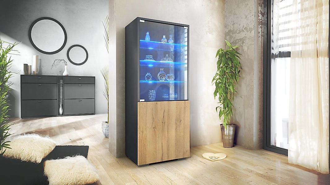Vladon Standvitrine Granada (Vitrinenschrank, mit Glastür günstig online kaufen