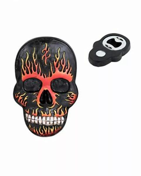 Totenkopf mit Flammen als Flaschenöffner Halloween Partydeko schwarz  Erwac günstig online kaufen