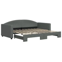 vidaXL Bett Tagesbett Ausziehbar Dunkelgrau 90x190 günstig online kaufen