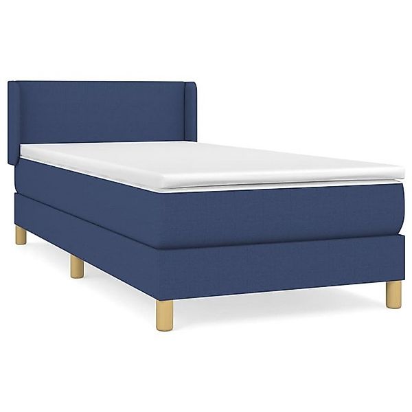 vidaXL Boxspringbett, Boxbett mit Matratze Blau 90x200 cm Stoff günstig online kaufen