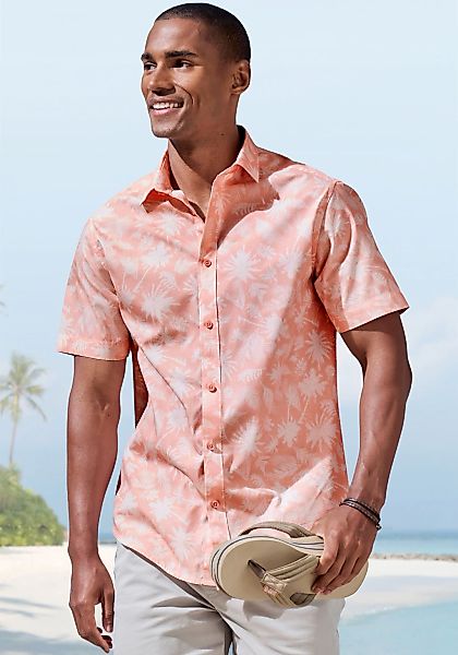 Beachtime Hawaiihemd "Regular fit", Kurzarm, Freizeithemd mit Palmenprint, günstig online kaufen