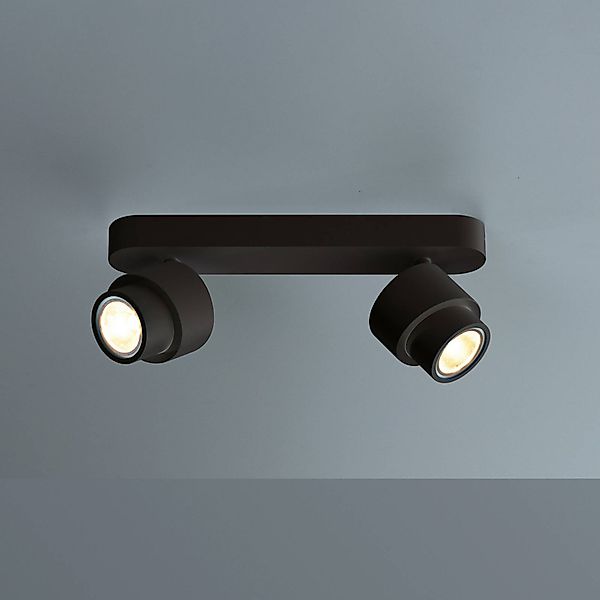 LED-Spot BRUSH, schwarz, 30 cm, 2-flg., Metall, dim, 2.700 K günstig online kaufen