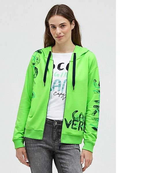 SOCCX Kapuzensweatjacke mit Print Artworks neon leaf mit Baumwolle günstig online kaufen