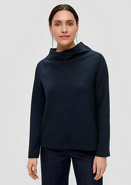 s.Oliver BLACK LABEL Sweatshirt Sweatshirt mit Wasserfall-Kragen günstig online kaufen