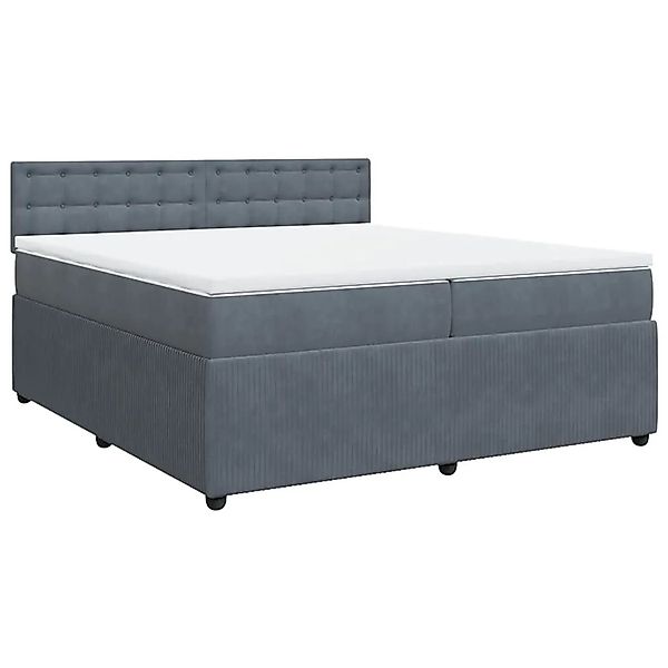 vidaXL Boxspringbett mit Matratze Dunkelgrau 200x200 cm Samt 3290143 günstig online kaufen