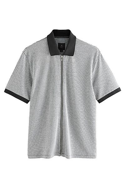 Next Poloshirt Poloshirt mit Reißverschluss und Geo-Muster (1-tlg) günstig online kaufen