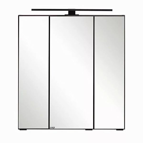 Lomadox Spiegelschrank MARLING-03 60 cm mit LED-Aufbauleuchte in dunkelgrau günstig online kaufen