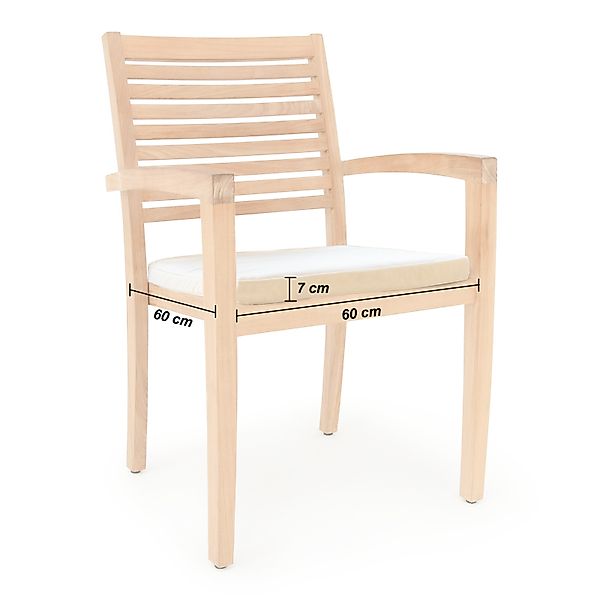 Sitzkissen Toscana 2er-Set Weiß 49x43x6cm günstig online kaufen