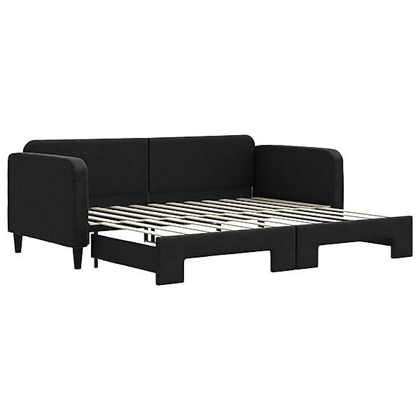vidaXL Bett Tagesbett Ausziehbar Schwarz 90x200 cm Stoff günstig online kaufen