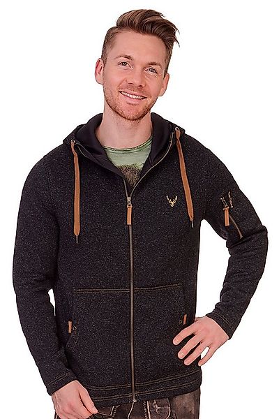 Tom Collins Trachtenstrickjacke Strickfleecejacke Herren - RAMON - anthrazi günstig online kaufen