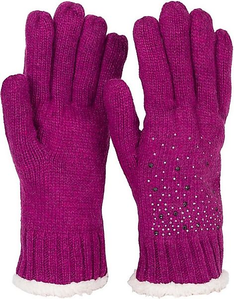 styleBREAKER Strickhandschuhe Strickhandschuhe mit Strass und Fleece (1-St) günstig online kaufen