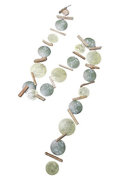 Deko-Impression Dekohänger Girlande Windspiel Treibholz Perlmutt Grüntöne 1 günstig online kaufen