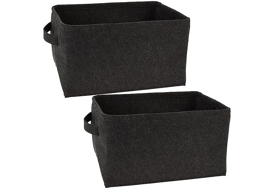 Koopman Aufbewahrungskorb Dekokorb Filzkorb Korb Badezimmerkorb Organizer ( günstig online kaufen