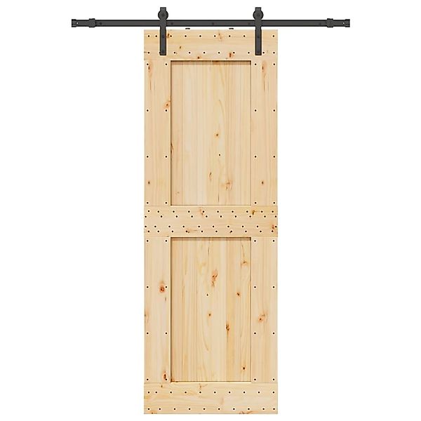 vidaXL Schiebetür mit Beschlag 85x210 cm Massivholz Kiefer 3332702 günstig online kaufen