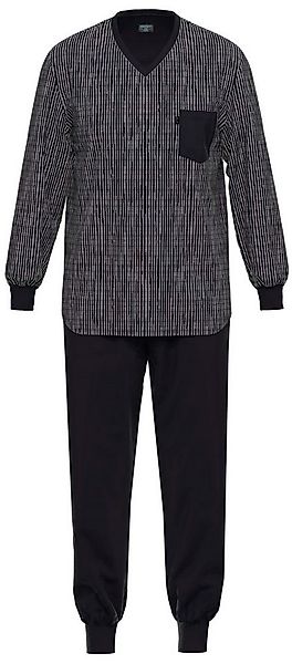 Ammann Schlafanzug Herren Schlafanzug mit Bündchen (2 tlg) Baumwolle günstig online kaufen