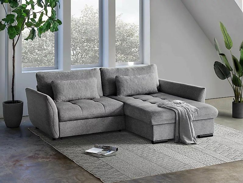 Beautysofa Ecksofa Caro, 240 cm Corner Sofa, stilvoll Wohnzimmerecke, mit R günstig online kaufen