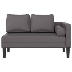 vidaXL Chaiselongue Chaiselongue mit Kissen Grau günstig online kaufen