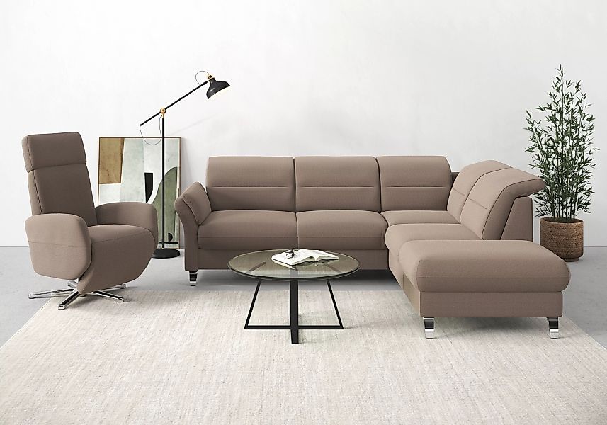 sit&more Ecksofa "Grenoble L-Form mit Federkern", wahlweise mit Bettfunktio günstig online kaufen