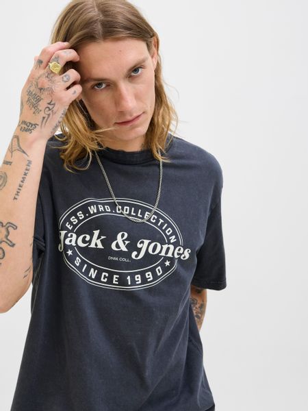 Jack & Jones Herren Rundhals T-Shirt JJEDOVER PRINT TEE SS CREW NECK - Rela günstig online kaufen