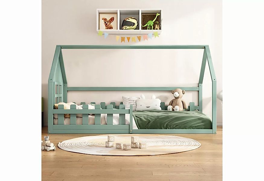 OKWISH Kinderbett Flachbett, Hausleiste 90*200cm (90*200cm), ohne Matratze günstig online kaufen