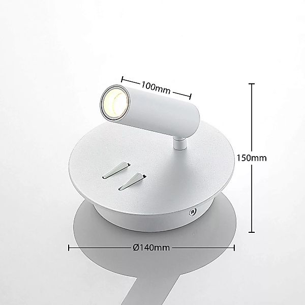 Lucande Magya LED-Wandleuchte weiß 2-fl. rund günstig online kaufen