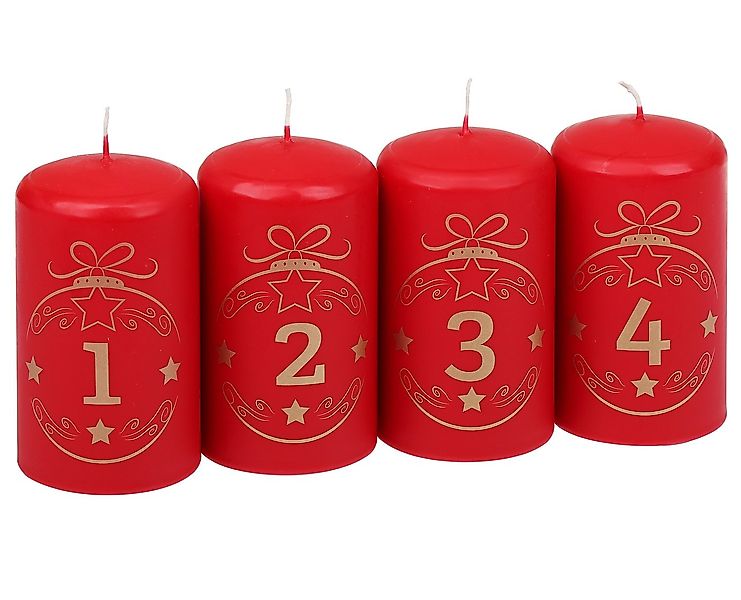Steinhart Kerzen Adventskerze Stumpenkerzen "Advent Balls 1 - 4", 4er-Pack günstig online kaufen