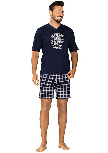 Comte Pyjama Herren-Shorty Single-Jersey Karo günstig online kaufen