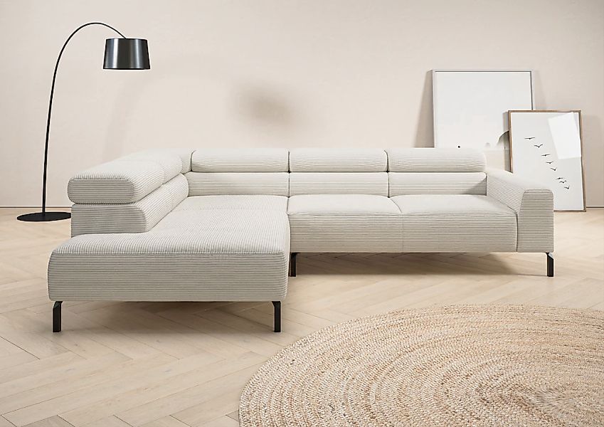 Places of Style Ecksofa "Antonelli, L-Form, inkl. Kopfteilverstellung, Brei günstig online kaufen