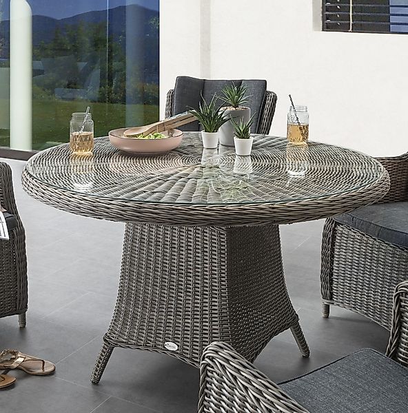 Destiny Garten-Essgruppe "MALAGA LUNA", (Set, 5 tlg., 1 Tisch Ø, 4 Sessel), günstig online kaufen