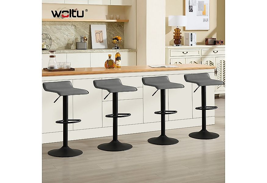 Woltu Barhocker (1 St), Design Hocker stufenlose Höhenverstellung Kunstlede günstig online kaufen