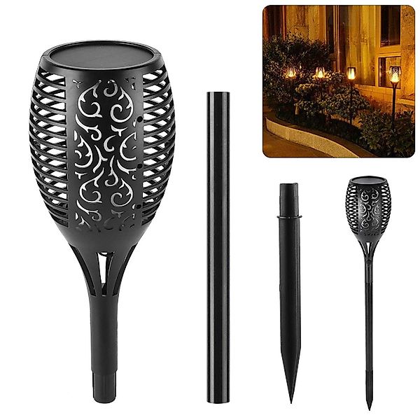 VERCO Gartenfackel Solarleuchte, Lampe fest integriert, günstig online kaufen