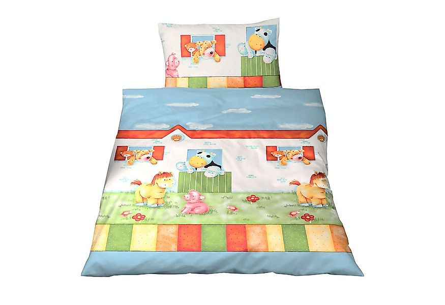 JACK Babybettwäsche 100x135cm Hoftiere Bauernhof Bunt mit RV, Microfaser, 2 günstig online kaufen